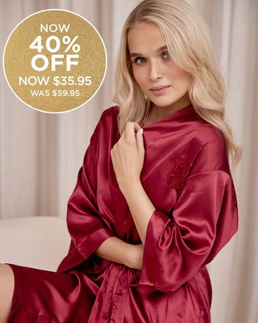 Satin Robe - Ruby